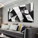 TAIJXAGSG Black And White Wall Art Decor Canvas Art Wall Decor Minimalist Wall Art Geometric Color Block Canvas Artwork Paintings Wall Decor Modern Bedroom Art Office Home Decor Wall 20"X 40"