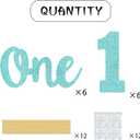 Light Blue 1st Glitter Birthday Centerpiece Sticks 12PCS Number 1 Table Topper One Centerpieces for Tables Anniversary Party Decorations First Birthday Party Supplies