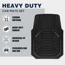 PIC AUTO Heavy Duty Rubber Floor Mats, Black Aluminum Film Car Mats Set, Front and Rear Car Mats with Anti-Slip Backing, All Weather Protection, Trim-to-Fit for Automotive SUV, Sedan, Van