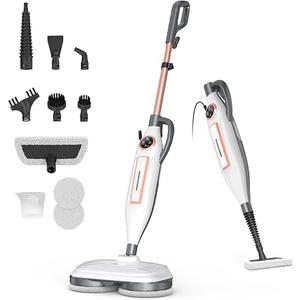 DEVOAC VM6 Scrubbing Steam Mop with Rotating Mop Pads, 10 in 1 Steam Mop, Lightweight Spin Mop & 3 Steam Modes & LED Headlights for Hard Floor Laminate Marble Floors