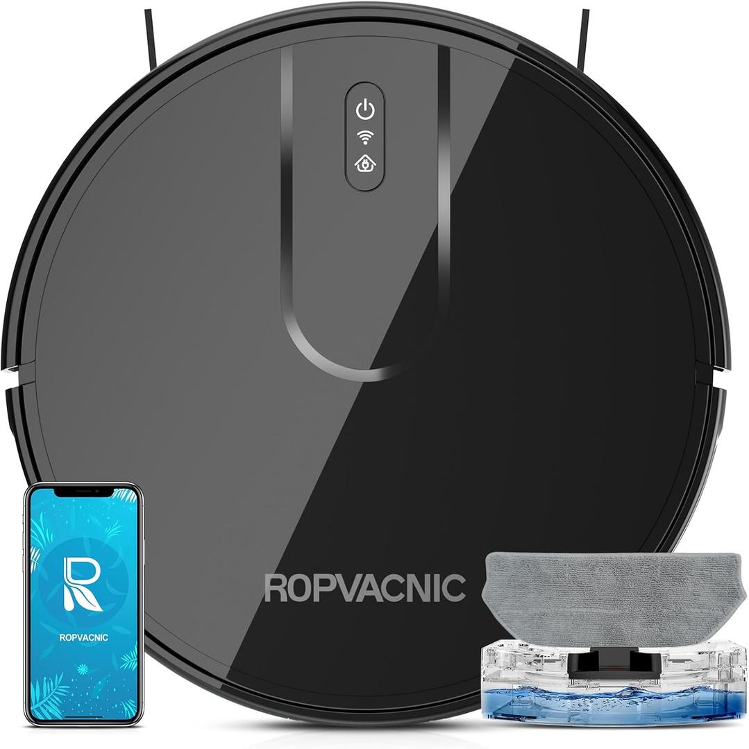 ROPVACNIC Robot Vacuum Cleaner Robot Vacuum and Mop Combo with 4000Pa Suction, Personalized Cleaning Adjustments, SelfCharging Robotic Vacuum Cleaner, Advanced Obstacle Avoidance