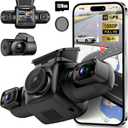 PRUVEEO 360 Degree View 4 Channel Dash Cam Front and Rear Inside Left Right, Dash Camera for Cars with CPL, Built-in GPS WiFi Night Vision, 24/7 Recording Parking Mode Monitor, Free 128G Card