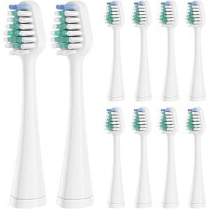 Replacement Toothbrush Heads for Waterpik Complete Care 5.0/9.0, and Compatible with AquaSonic Duo and Home Dental Center Electric Toothbrush, 10 Count (Pack of 1), White