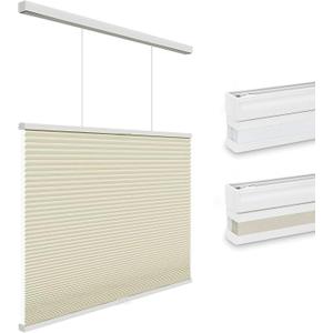 Changshade Top Down Bottom Up Light Filtering Cellular Shades, Cordless Honeycomb Blinds for Windows, for Soft Glow & Daytime Privacy, Thermal Insulated,36" W*72" H,Beige