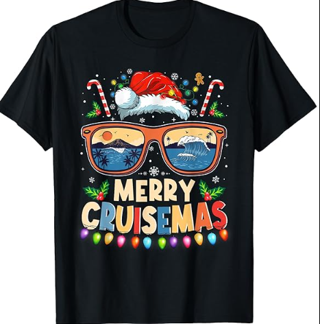 Merry Cruisemas 2025 Funny Christmas Santa Reindeer Cruise TShirt, M