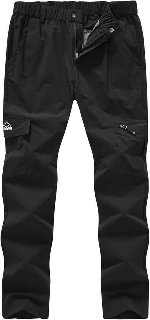 YSENTO Women's Hiking Pants Lightweight Stretch Quick Drying UPF 50 Camping Travel Work Cargo Pants 6 Pockets (Black)5XL