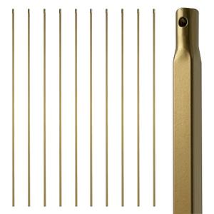 44" Wrought Iron Plain Balusters, 1/2" Square Hollow Iron Spindles, Iron Balusters for Staircase Interior, Decorative Stair Railing, BH-WB001-1 (Dark Golden- Pack of 10)