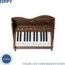 ZIPPY Kids Piano Keyboard, 25 Keys Digital Piano for Kids, Touch Sensitive Control Panel, Volume Adjustable, Mini Music Educational Instrument Toy, Wood Piano for Toddlers Girls Boys (Walnut)
