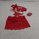 Sexy Cutout Halter Underwire Sheer Mini Skirt Stocking Lingerie Set 4 Piece Outfits,M