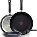T-fal Experience Nonstick Frying Pan, 3-Piece Set Induction Skillet, Black