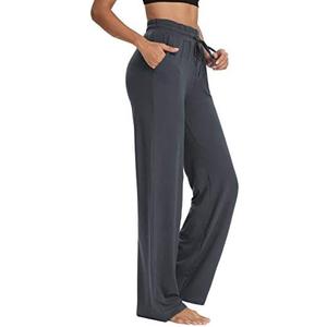 Sarin Mathews Womens Yoga Sweatpants Wide Leg Lounge Pajamas Pants Comfy Drawstring Workout Joggers Pants with Pockets Darkgrey L