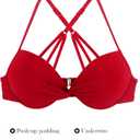 RELLECIGA Women's Underwire Bikini Top Twist Front Push Up Swim Top Mold Cup Swimwear Top (Red, S)