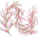 Canlierr 1 Pack 71 Inch Artificial Forsythia Branches Faux Flower Vine Garland Forsythia Flower Hanging Wreath Floral DIY Decoration for Front Door Home Indoor Spring Wedding Easter Decor (Pink)