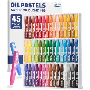 Mr. Pen- Oil Pastels for Artists, 45 Pack, Assorted Colors, Hexagonal Oil Pastel Sticks for Paper, Canvas, Black Paper & Wood, Smooth Blending Pastels for Beginners, Students & Professional Artists