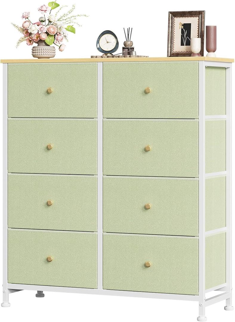 Sweetcrispy 8 Drawer Fabric Dresser, Tall Storage Tower for Bedroom, 31.5"D x 11.8"W x 36.4"H