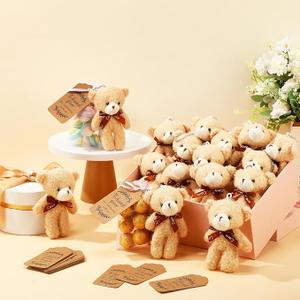 Lenwen 90 Pcs Bears Party Favors Mini Pocket Bear Bulk Tiny Stuffed Bear Baby Shower Decoration 4.7 Inch Animal Keychains Doll for Christmas Memorial Birthday Gifts