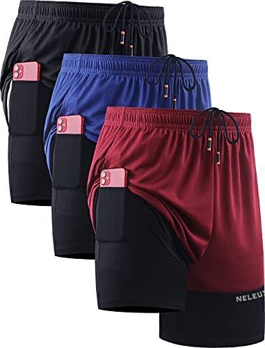 NELEUS Men's 2 in 1 Running Shorts with Liner,Dry Fit Workout Shorts with Pockets 2XL, 