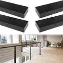 Muzata 4Pack 4FT Black Cable Railing Handrail Rectangular Stainless Steel Handrail for Cable Railing System Top Rail Deck Stair Indoor Outdoor Length Adjustable with Paper User Guide HT10 BP4