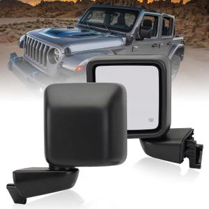 Driver Side Mirror for 2018-2023 Jeep Wrangler JL/2020 2021 2022 2023 Gladiator JT,Mirror Assembly with Heated,Manual Folding Without Turn Singal/Blind Spot,Replace 68281890AE 68281890AB