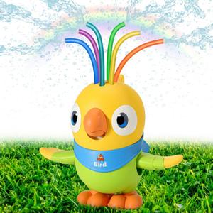 HeySplash Water Sprinkler Toy, Spinning Parrot Kids Sprinkler Toy, Summer Water Toys Splashing Fun, Outdoor Sprinklers Toy Sprays up to 8 FT for Yard, Lawn, Garden, Attaches to Garden Hose, Yellow