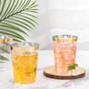 I00000 100PCS Gold Plastic Cups,10 oz Clear Plastic Cups with Gold Trim, Beer Mugs，Disposable Hard Cup For Party, Premium Cup Perfect for Wedding & Party