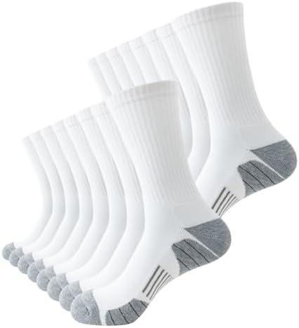 JOYNÉE 8 Pairs Mens Athletic Crew Socks Cushion Running Work Breathable Outdoor Socks for Men, 10