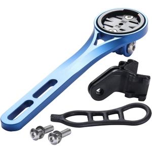 Dymoece Aluminium Alloy Bicycle Computer Mount for Road Bike Integrated Handlebar,Compatible with Garmin Edge 130 200 500 510 520 810 820 1000 1030 and Flashlight (Blue)