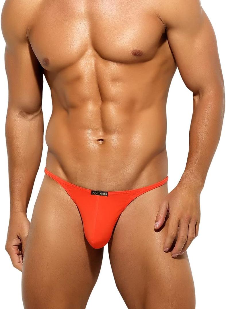 Arjen Kroos Mens Sexy Thong Pouch Underwear Low Rise G-String Bikini (Medium)