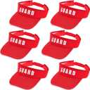 6 Pcs Lifeguard Visor Professional Guard Cap Red Sun Hat Flex Visor for Men Women Rescue Sport Pool Beach Accessories