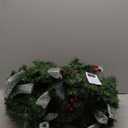 National Tree Company 9 ft Pre-Lit Wintry Pine Flocked Artificial Christmas Garland, Christmas Decoration with Pinecones, Red Berries, 100 Clear Lights, 184 Tips, Green