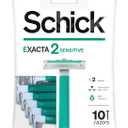 Schick Exacta2 Sensitive Disposable Razor, 10 Count (1Pack) (Multicolor)