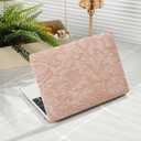iCasso Compatible with MacBook Air 13 Inch Case 2020 2019 2018 Release A1932 A2179 M1 A2337, Texture Leather Plastic Hard Shell Case + Keyboard Cover + Screen Protector, Pink Embossed Floral