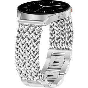JR.DM Starlight Metal Watch Band Women 20mm Dressy Strap Stainless Steel Chain Bracelet Compatible with Samsung Galaxy Watch 7/6/5/4/Active 2/4 6 Classic/5 Pro/FE 40mm 42mm 43mm 44mm 45mm 46mm 47mm