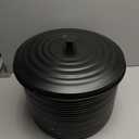 Garden Hose Holder Storage Pot with Lid Antique Ribbed | Water Hose Container Pot Outdoor or Indoor Use | Expandable Water Hose Hider Metal | Holds 125 ft Hose