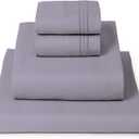 Mellanni King Sheets Set - 4 PC Iconic Collection Bedding - Hotel Luxury, Extra Soft, Cooling Bed Sheets - Wrinkle, Fade, Stain Resistant (King, Hazy Lilac)