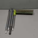 Floor Scrub Brush 2 in 1 Scrape and Stiff Bristle Deck Brush for Cleaning Concrete, Patio, Garage, Kitchen, Carpet and Bathroom 57" Long Handle (Green)