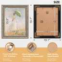 12x16 Picture Frame, HD Real Glass 12x16 Ornate Vintage Photo Frame, 12 by 16 Oil Painting Poster Frame with Gold Blue Border and Distressed Rust-Like Finish, Horizontal & Vertical Display for Tabletop or Wall Decor (1 Pack