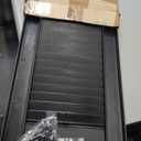 Ekena Millwork Lifetime Vinyl LL1S12X04300BL Standard Cathedral Top Center Mullion, Open Louver Vinyl Shutters, w/Installation Shutter-Lok's & Matching Screws (Per Pair), 12"W x 43"H, Black
