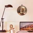 Hxlac Fall Squirrel Round Wall Art Framed, Fall Animal Maple Leaves Round Wall Decor, Rustic Autumn Squirrel Hanging Canvas Prints Wall Sculptures for Farmhouse Home Living Room Decor, 10x10 Inch