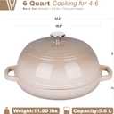 VORRINGARD Enameled Cast Iron Dutch Oven Pot with Lid, Bread Oven for Sourdough Bread Baking, Dutch Ovens with Bread Proofing Basket& Baking Supplies Set, 6 Quart, Latte