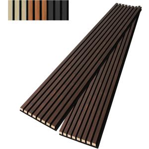 Art3dwallpanels Wood Slat Wall Panel, 108'' x 13'' Wood Panels for Wall 2 Pack 3D Soundproof Wall Panels, Large Acoustic Panels for Interior Ceiling and Wall Decor Noise Reduction,Walnut