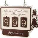 Books Read This Year Counter Sign, Book Shelf Decor, Book Lover Gifts for Women, Wooden Reading Tracker, library Decor for Home, Gift for Readers, Teachers, Librarians (Burlywood 1)
