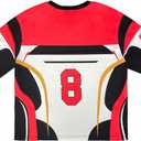 RoseSeek Jersey Shirts for Women Graphic Color Block Racing T Shirt Short Sleeve Crewneck Football Jerseys T-Shirt (XL)