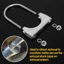 2-1/4" U Bolt Exhaust Clamp - 2.25 Inch U-bolt Muffler Clamps Clip Replacement for RV UTV Tractor Motorcycle System