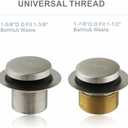 Hidrop Tub Drain Tip Toe Bathtub Drain Conversion Kit Assembly, Brushed Nickel Replacement Bath Drain Trim Kit with Single Hole Overflow Faceplate and Universal Fine/Coarse Thread Assembly