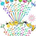 Reusable Drinking Straws for Kids - 16 Styles | Crazy Fun Silly Straws for Summer Pool Beach Party Favors & Decoration, Bulk Birthday Goodie Bag Stuffers