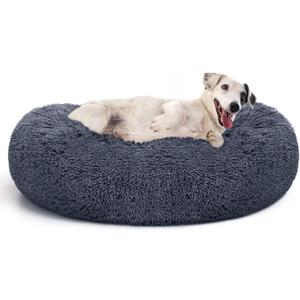 MIXJOY Orthopedic Dog Bed Comfortable Donut Cuddler Round Pet Beds Ultra Soft Washable Dog and Cat Cushion Bed (20''/23''/30'') (30'', Grey-Blue)