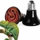100W Mini Reptile Heat Lamp Bulb E26 Base Non-Light Emitting Infrared Ceramic Heat Emitter for Terrariums Turtles, Lizards, Snakes, and Small Pets 2-Pack