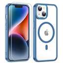 Redpepper for iPhone 14 Case,[Compatible with Magsafe][Anti-Yellowing] with Screen Protector,Slim Thin 10 FT Shockproof Phone Case 6.1 inch-Blue, Set of 2