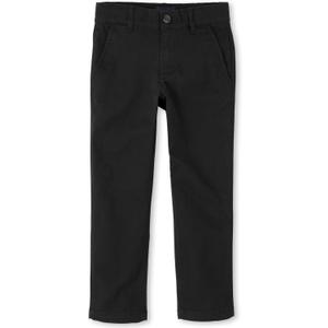 The Children's Place boys Stretch Skinny Chino Pants Jeans, Black Single, 6 Slim US